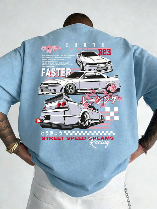 1pc Men's Fashionable Printed Loose Fit Short Sleeve T-Shirt | Exquisite Design | Summer Essential | Easy To Match, Showcasing Your Style
